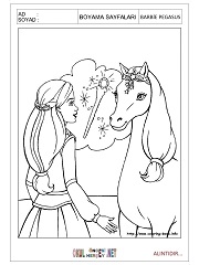 Barbie Pegasus boyama sayfaları